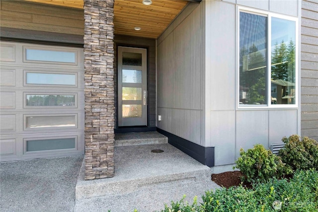 20837 156th St E, Bonney Lake, WA 98391 - entrance to property featuring a garage and stone siding