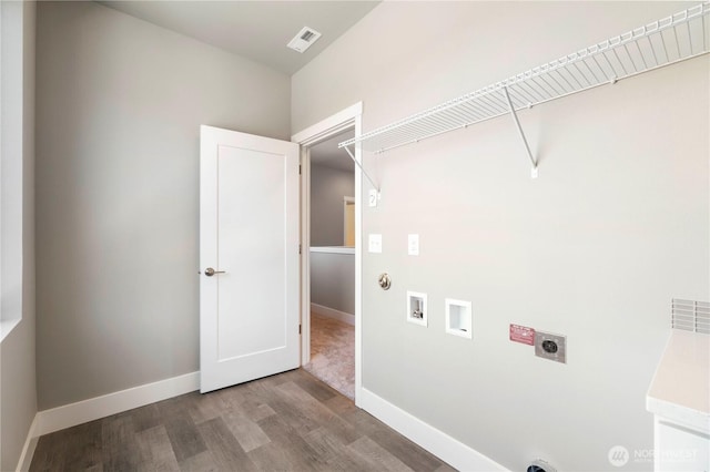 20837 156th St E, Bonney Lake, WA 98391 - washroom with hookup for an electric dryer, washer hookup, and wood finished floors