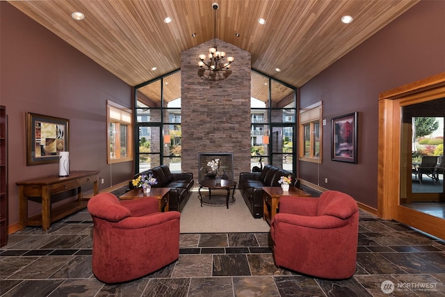 512 Darby Dr Unit 213, Bellingham, WA 98226 - building lobby with recessed lighting, wood ceiling, and high vaulted ceiling