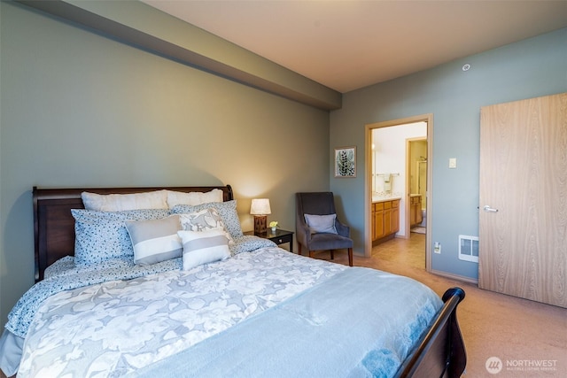 512 Darby Dr Unit 213, Bellingham, WA 98226 - bedroom featuring light carpet and ensuite bath