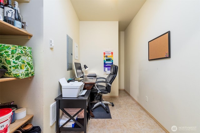 512 Darby Dr Unit 213, Bellingham, WA 98226 - office with light tile patterned floors and electric panel