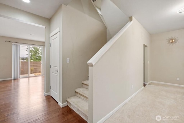1353 32nd Pl NE, Auburn, WA 98002 - stairs with baseboards and wood finished floors