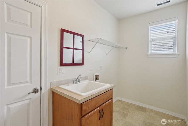 4826 Bend Dr NE, Lacey, WA 98516 - laundry room featuring washer hookup and a sink