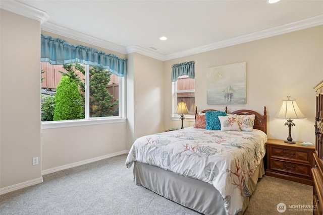 4826 Bend Dr NE, Lacey, WA 98516 - bedroom with carpet flooring, crown molding, and recessed lighting