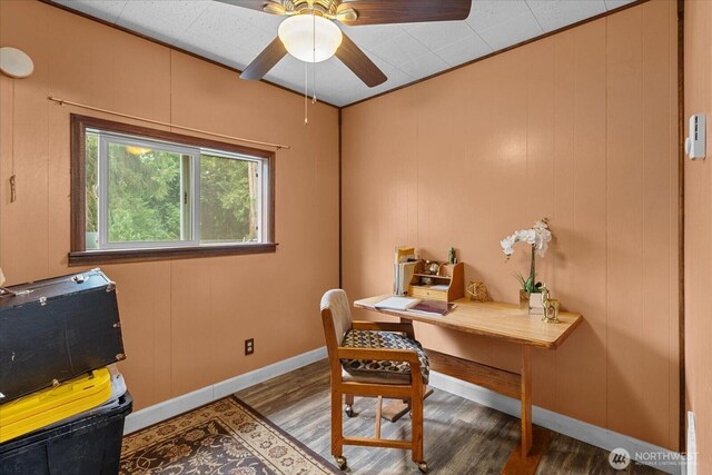 30710 223rd Ave NE, Arlington, WA 98223 - home office featuring wood finished floors and ceiling fan