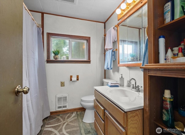 30710 223rd Ave NE, Arlington, WA 98223 - bathroom featuring healthy amount of natural light, vanity, a shower with shower curtain, and heating unit