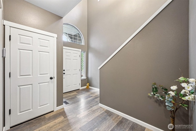 7726 162nd St E, Puyallup, WA 98375 - entryway with wood finished floors and stairway