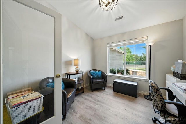 2322 Garrison St, Walla Walla, WA 99362 - office area with wood finished floors and lofted ceiling