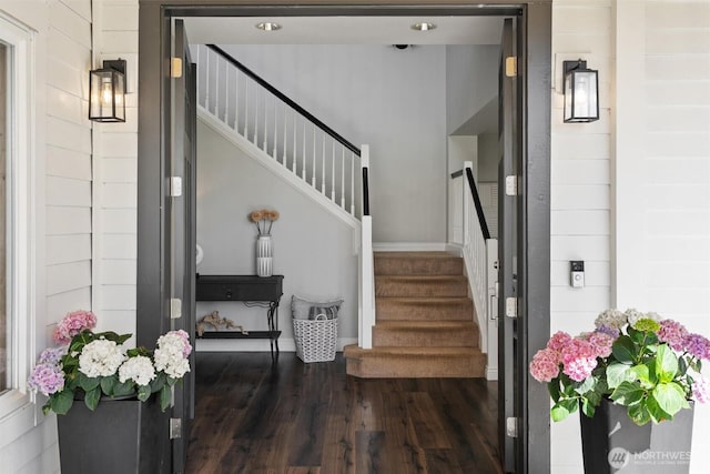 1416 2nd St, Kirkland, WA 98033 - stairs with wood finished floors and baseboards