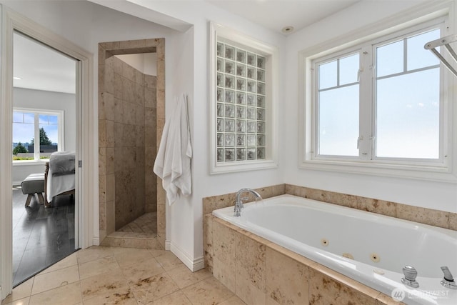 1416 2nd St, Kirkland, WA 98033 - ensuite bathroom with a jetted tub and tiled shower
