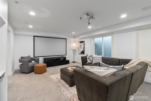 1416 2nd St, Kirkland, WA 98033 - cinema room featuring light carpet and recessed lighting