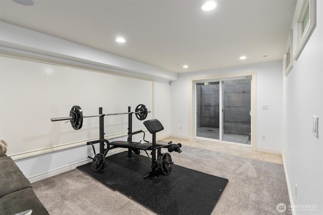 1416 2nd St, Kirkland, WA 98033 - workout room featuring recessed lighting and carpet