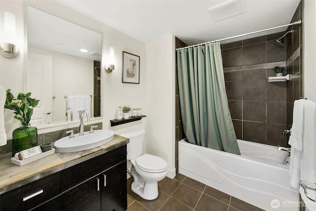 819 Virginia St Unit 1606, Seattle, WA 98101 - full bathroom with tile patterned floors, vanity, and shower / tub combo with curtain