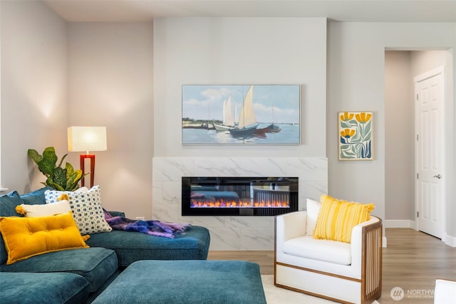 4490 Albatross St, Port Townsend, WA 98368 - living area featuring a fireplace and wood finished floors