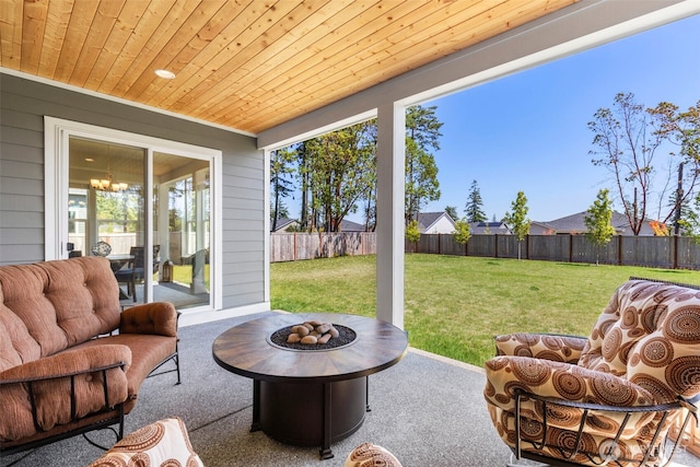 4490 Albatross St, Port Townsend, WA 98368 - fenced backyard featuring a patio and an outdoor fire pit