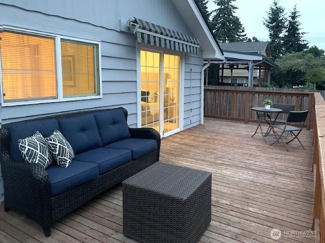 5910 21st Ave SW, Seattle, WA 98106 - wooden deck featuring an outdoor hangout area