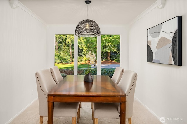 23350 SE 22nd St, Sammamish, WA 98075 - carpeted dining room featuring crown molding and baseboards
