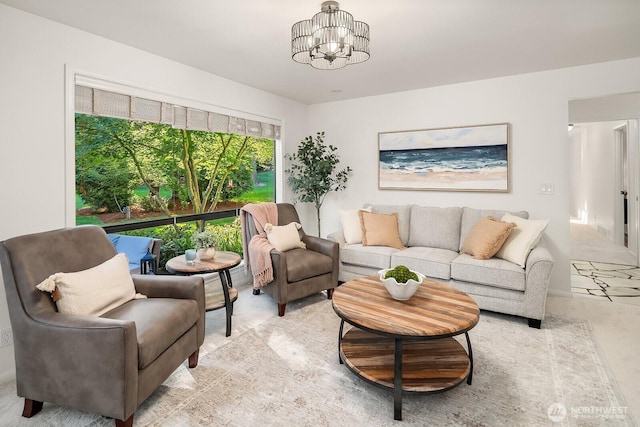 23350 SE 22nd St, Sammamish, WA 98075 - living area with a chandelier and light carpet