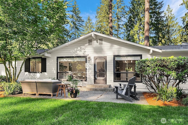 23350 SE 22nd St, Sammamish, WA 98075 - rear view of property featuring a patio area and a yard