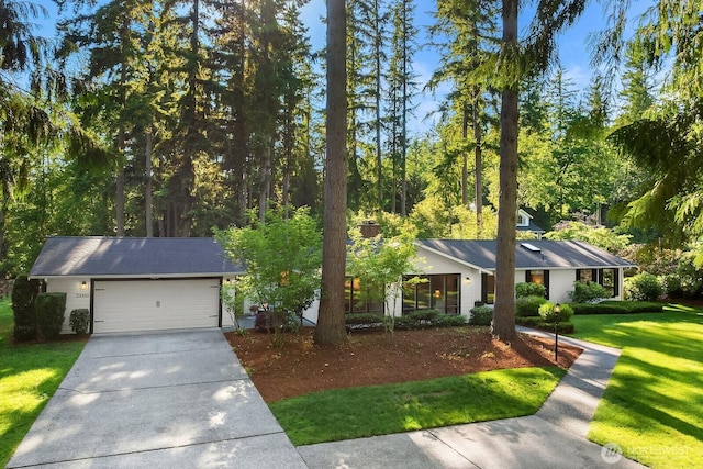 23350 SE 22nd St, Sammamish, WA 98075 - view of front of property with concrete driveway, a front lawn, and a garage