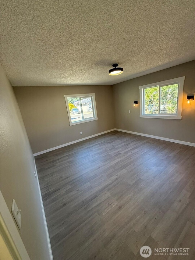 8102 195th St E Unit 95, Spanaway, WA 98387 - spare room featuring plenty of natural light, dark wood-style flooring, and a textured ceiling