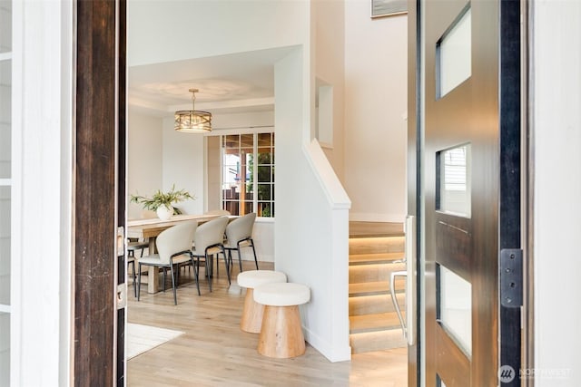 36318 30th Ave S, Federal Way, WA 98003 - foyer entrance featuring light wood finished floors and a chandelier