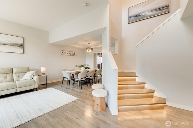 36318 30th Ave S, Federal Way, WA 98003 - living room featuring stairway and wood finished floors