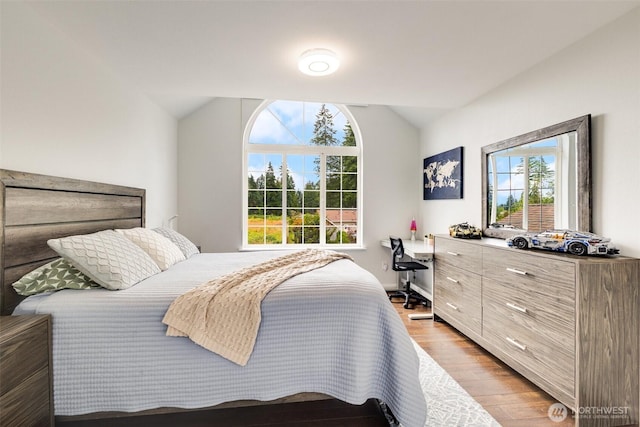 36318 30th Ave S, Federal Way, WA 98003 - bedroom with vaulted ceiling, light wood-type flooring, and multiple windows