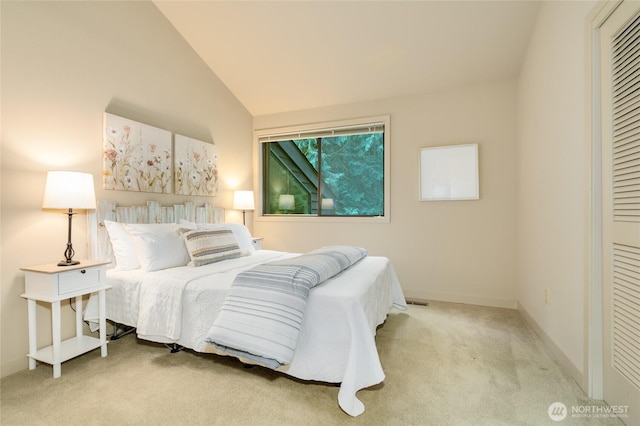 22526 53rd Ave SE, Bothell, WA 98021 - bedroom featuring carpet flooring and vaulted ceiling