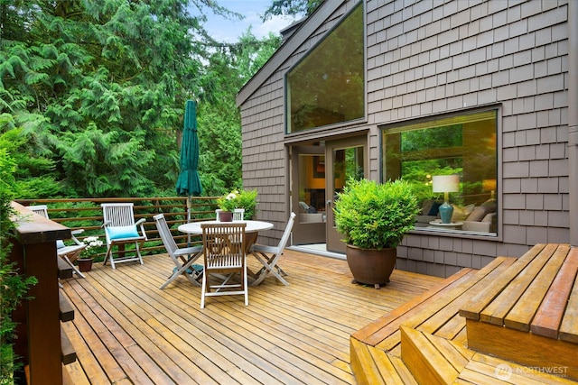 22526 53rd Ave SE, Bothell, WA 98021 - wooden deck with outdoor dining space
