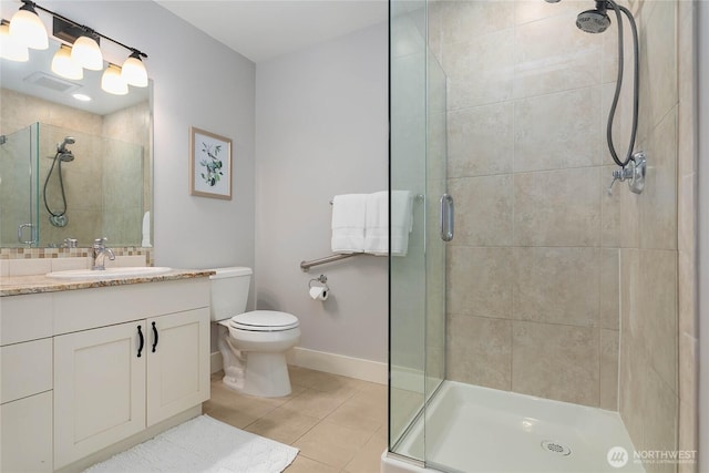 1000 High St Unit 102, Bellingham, WA 98225 - bathroom with a shower stall, tile patterned flooring, and vanity