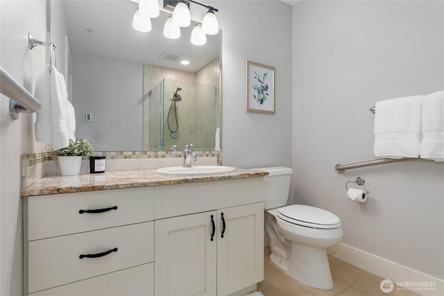 1000 High St Unit 102, Bellingham, WA 98225 - bathroom with vanity, tile patterned floors, and a shower stall
