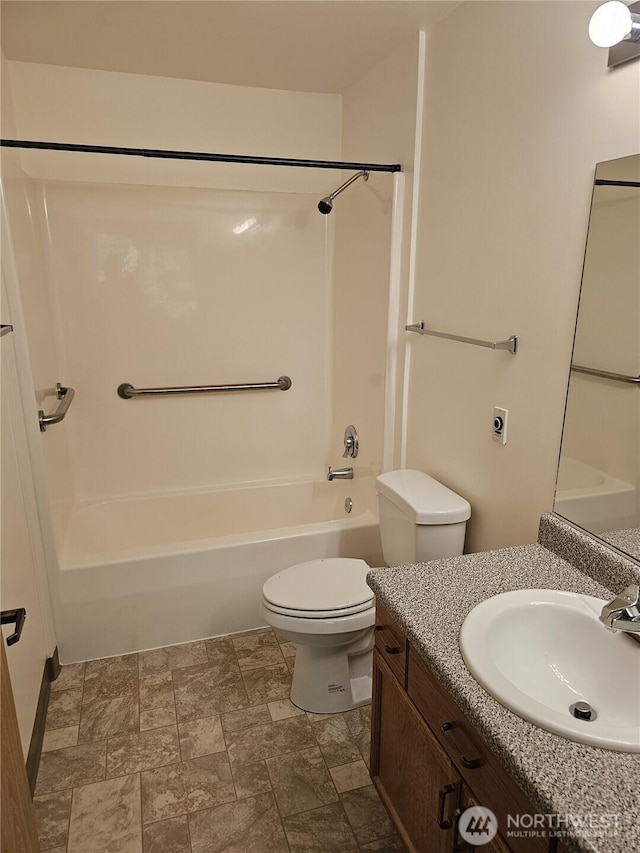 1750 152nd Ave NE Unit C310, Bellevue, WA 98007 - full bath with vanity, bathtub / shower combination, and stone finish flooring