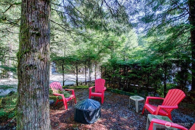 35 Branch Cir, Deming, WA 98244 - view of yard featuring an outdoor fire pit