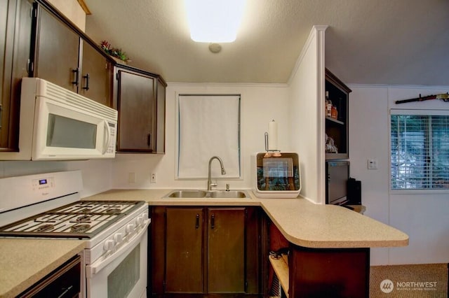 35 Branch Cir, Deming, WA 98244 - kitchen featuring white appliances, open shelves, and light countertops
