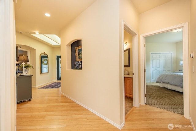 120 Cascadia Loop, Sequim, WA 98382 - corridor with light wood-type flooring and recessed lighting