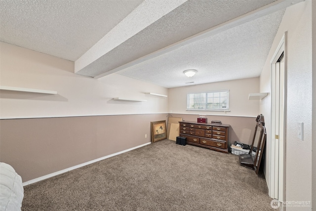 4610 N Defiance St, Tacoma, WA 98407 - carpeted bedroom with a textured ceiling and baseboards