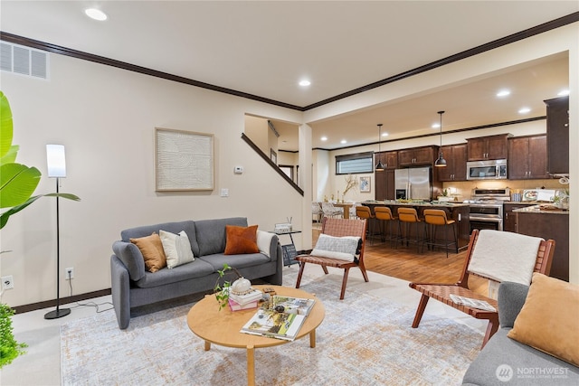 16128 120th Ave NE, Bothell, WA 98011 - living room with crown molding and recessed lighting