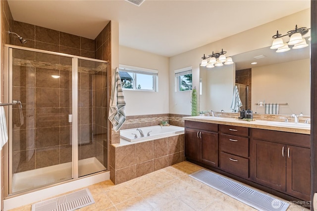 16128 120th Ave NE, Bothell, WA 98011 - full bathroom with a garden tub, a shower stall, and double vanity