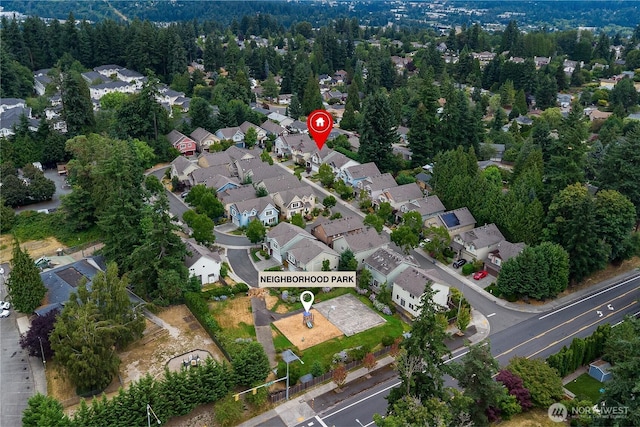 16128 120th Ave NE, Bothell, WA 98011 - aerial view of property and surrounding area featuring nearby suburban area