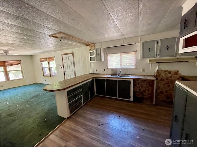 1201 S 2nd St, Dayton, WA 99328 - kitchen with dark wood-type flooring, a peninsula, and open floor plan