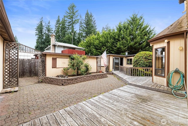 31312 179th Pl SE, Auburn, WA 98092 - wooden terrace featuring a patio area and an outdoor structure