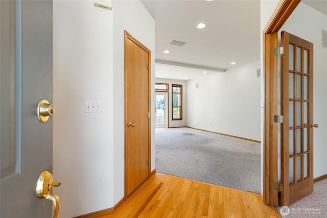 114 Twin Sister Loop, Lynden, WA 98264 - hall featuring recessed lighting, light colored carpet, and light wood-style flooring