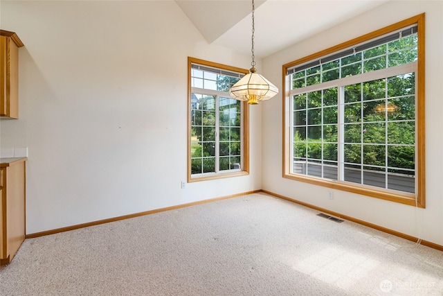 114 Twin Sister Loop, Lynden, WA 98264 - unfurnished dining area with carpet flooring and vaulted ceiling