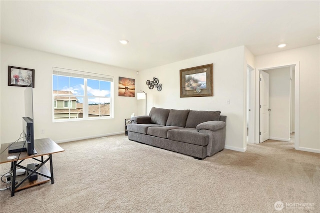28515 76th Dr NW, Stanwood, WA 98292 - carpeted living area with baseboards and recessed lighting