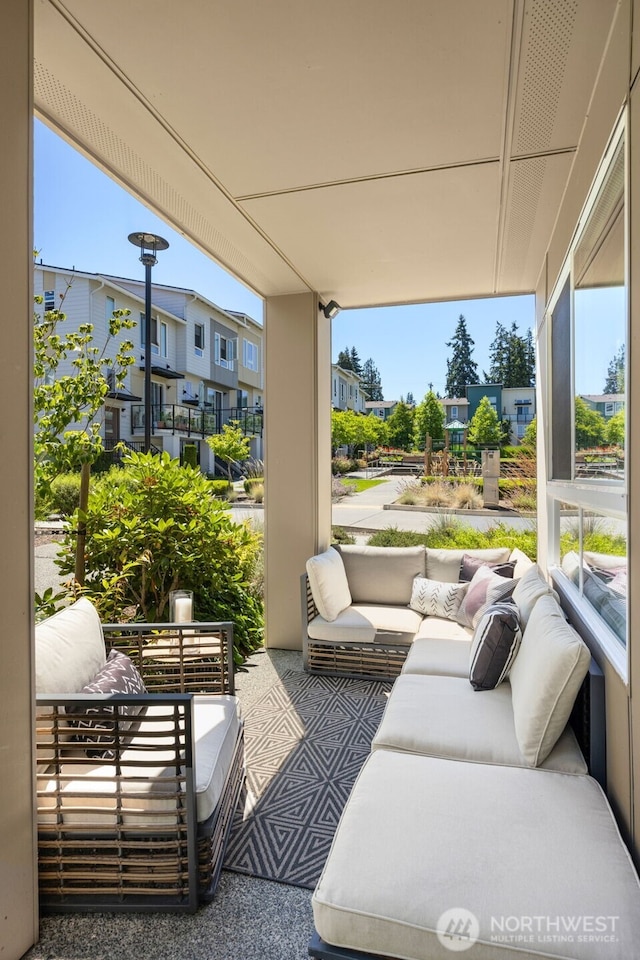 14646 35th Ct NE, Lake Forest Park, WA 98155 - view of patio with outdoor lounge area and a residential view