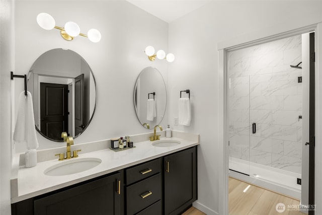 14646 35th Ct NE, Lake Forest Park, WA 98155 - bathroom featuring double vanity and a shower stall