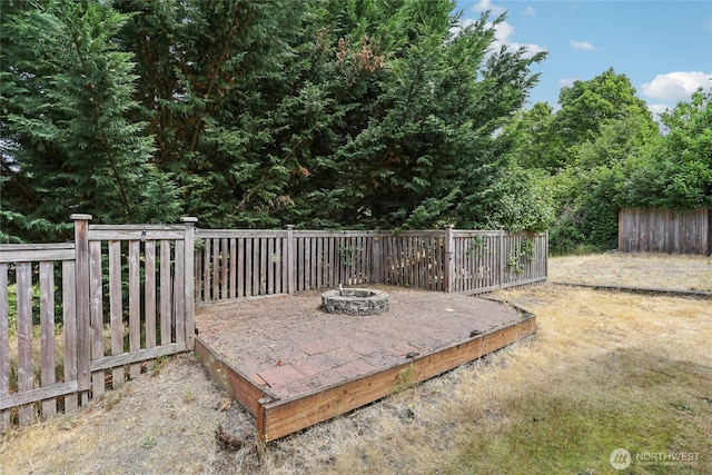 13940 113th Ave NE, Kirkland, WA 98034 - view of patio with an outdoor fire pit