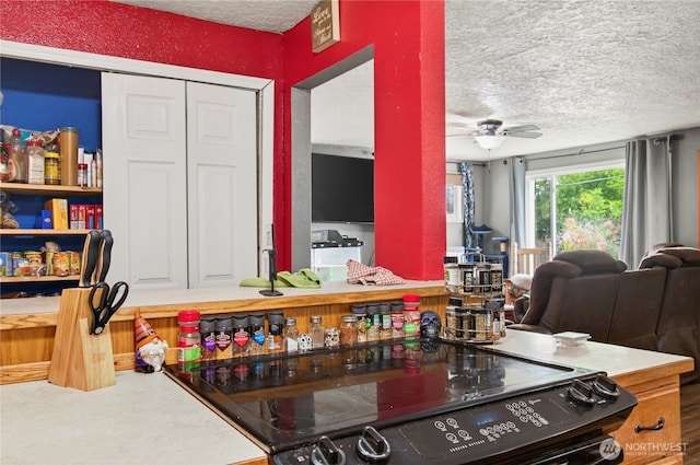 304 Harris St, Kelso, WA 98626 - office space with a textured ceiling and a ceiling fan