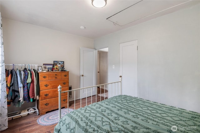 11341136 16th Ave, Longview, WA 98632 - bedroom with attic access and wood finished floors